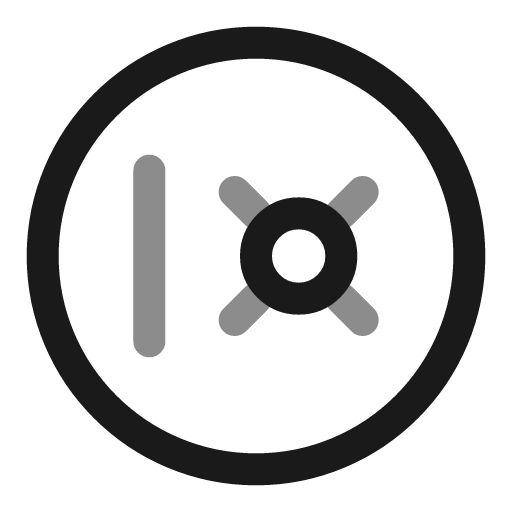 Safe circle line duotone icon, two-tone style, from Solar