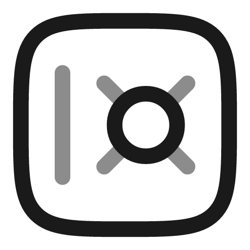 Safe square line duotone icon, two-tone style, from Solar