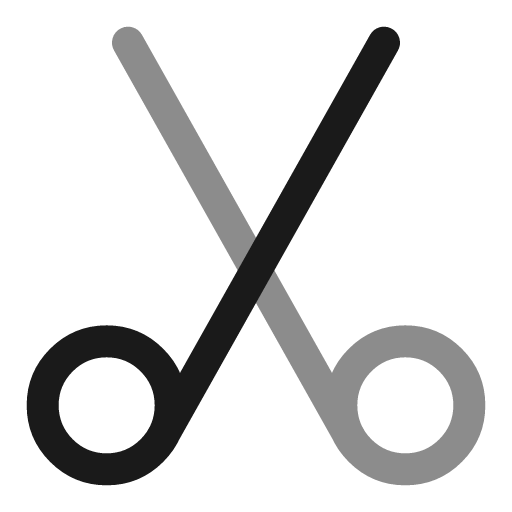 Scissors line duotone icon, two-tone style, from Solar