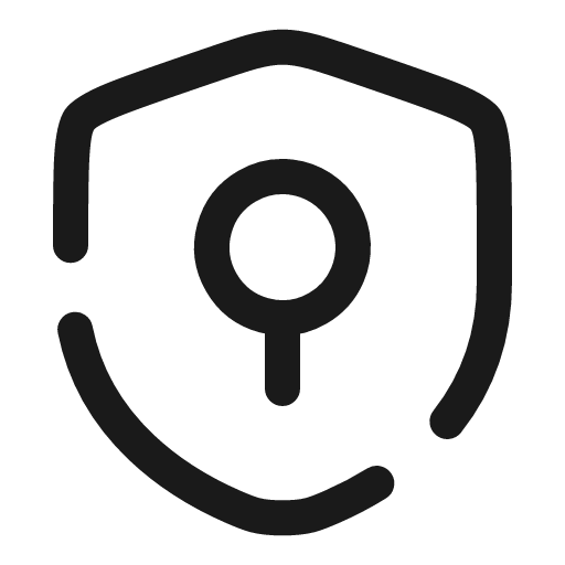 Shield keyhole minimalistic broken icon, line style, from Solar
