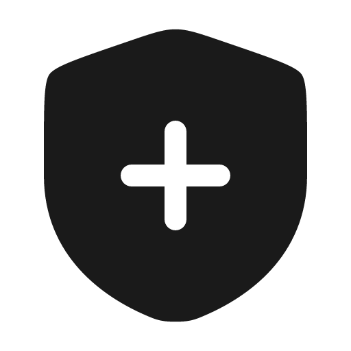 Shield plus bold icon, bold style, from Solar