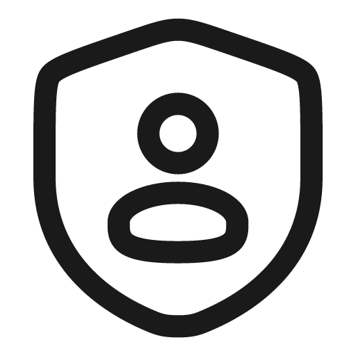 Shield user outline icon, outline style, from Solar