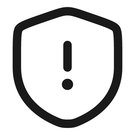 Shield warning outline icon, outline style, from Solar