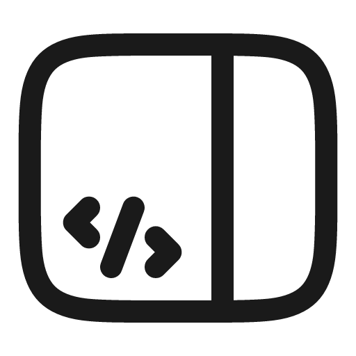 Sidebar code linear icon, line style, from Solar
