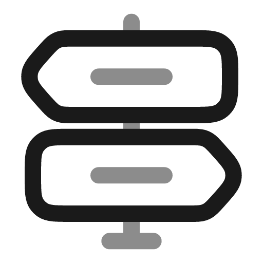 Signpost 2 line duotone icon, two-tone style, from Solar