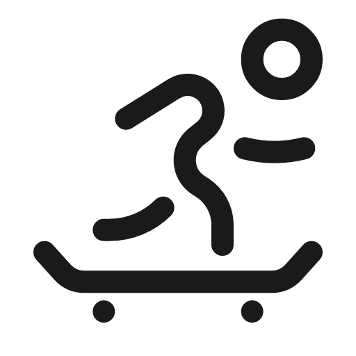 Skateboarding linear icon, line style, from Solar