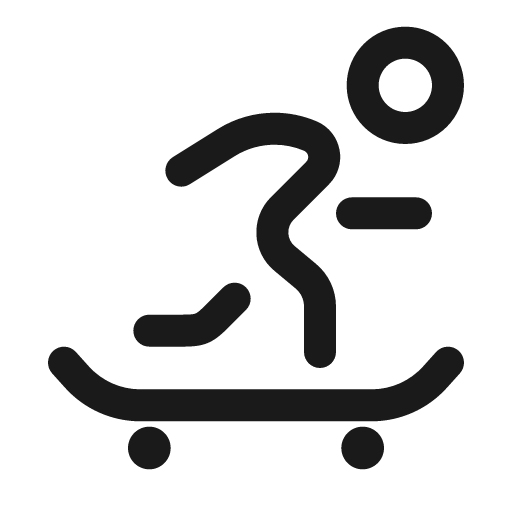 Skateboarding round outline icon, outline style, from Solar