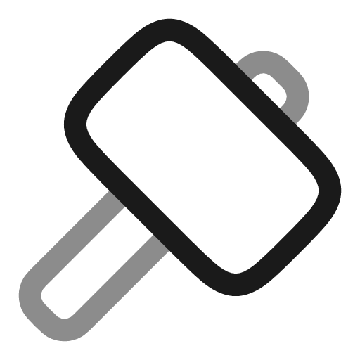 Sledgehammer line duotone icon, two-tone style, from Solar