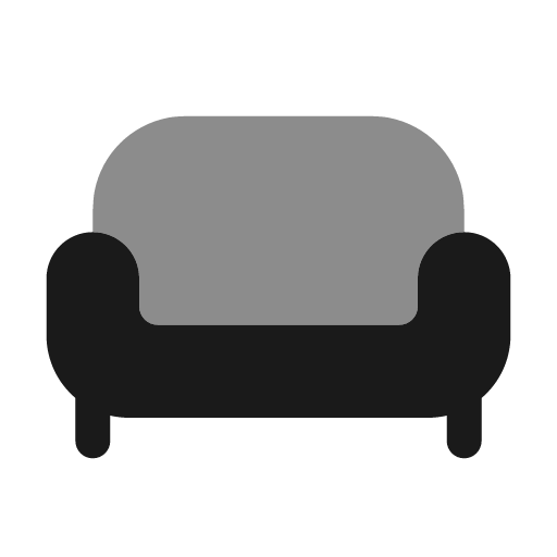 Sofa bold duotone icon, two-tone style, from Solar