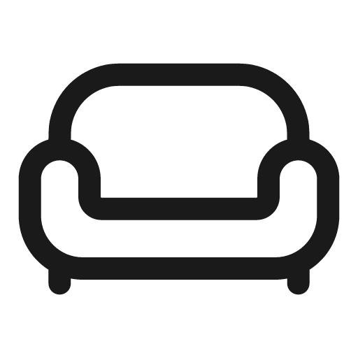 Sofa outline icon, outline style, from Solar