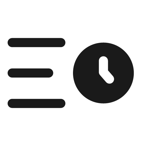 Sort by time bold icon, bold style, from Solar