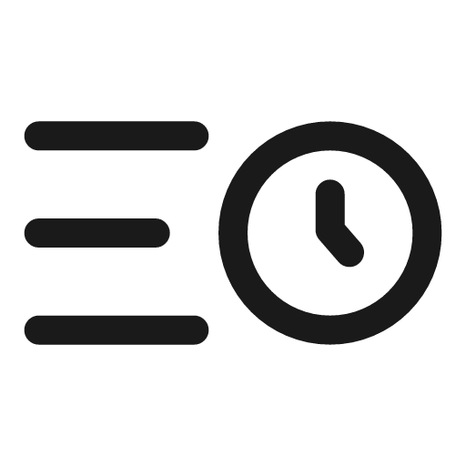 Sort by time broken icon, line style, from Solar