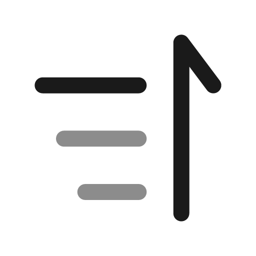 Sort from bottom to top bold duotone icon, two-tone style, from Solar