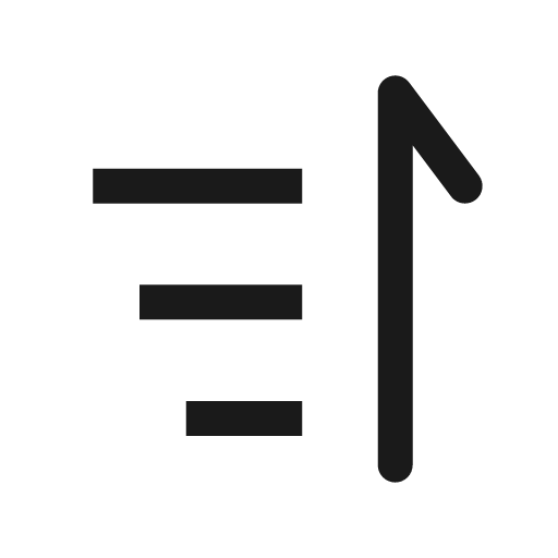 Sort from bottom to top outline icon, outline style, from Solar