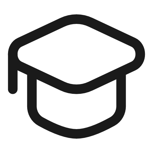 Square academic cap linear icon, line style, from Solar