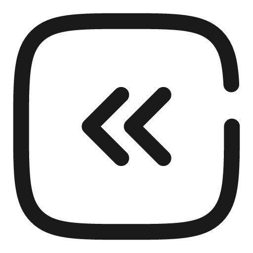 Square double alt arrow left broken icon, line style, from Solar