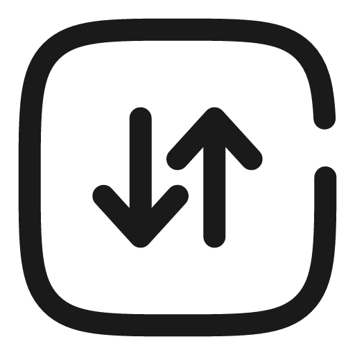 Square sort vertical broken icon, line style, from Solar