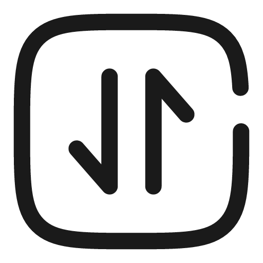 Square transfer vertical broken icon, line style, from Solar
