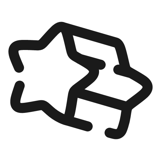 Star angle broken icon, line style, from Solar