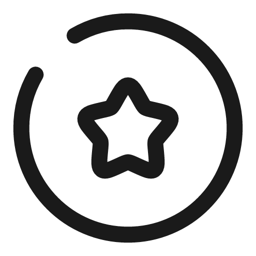 Star circle broken icon, line style, from Solar