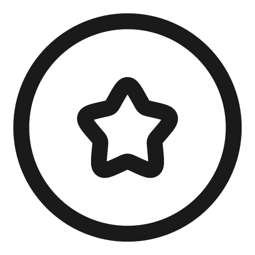 Star circle outline icon, outline style, from Solar