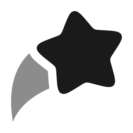 Star fall 2 bold duotone icon, two-tone style, from Solar
