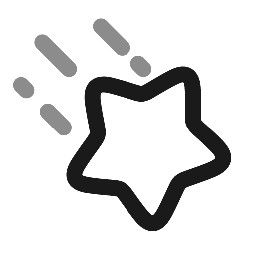Star fall minimalistic line duotone icon, two-tone style, from Solar