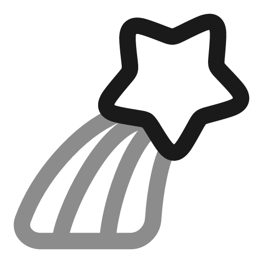 Star rainbow line duotone icon, two-tone style, from Solar