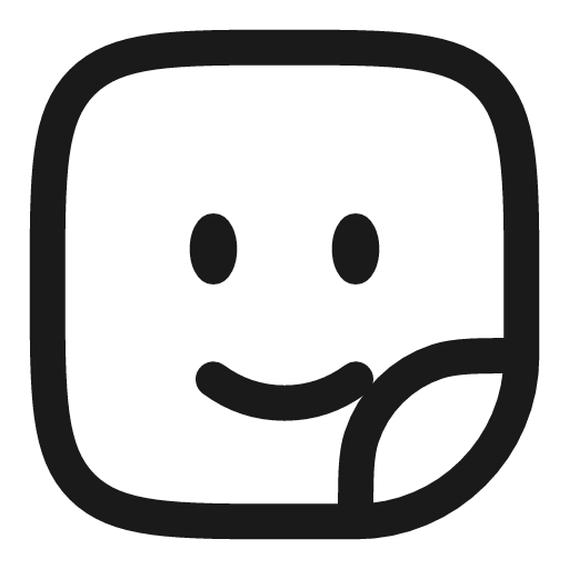 Sticker smile square linear icon, line style, from Solar
