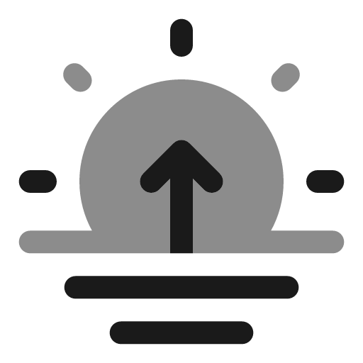Sunrise bold duotone icon, two-tone style, from Solar
