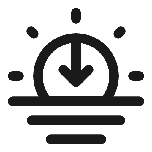 Sunset linear icon, line style, from Solar