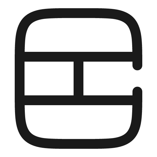 Table cells split broken icon, line style, from Solar