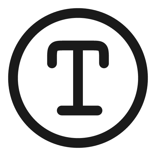 Text circle outline icon, outline style, from Solar