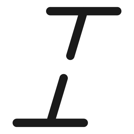 Text italic broken icon, line style, from Solar