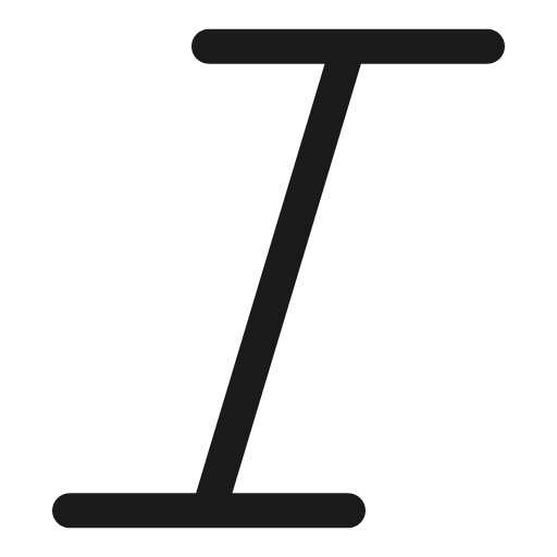 Text italic outline icon, outline style, from Solar