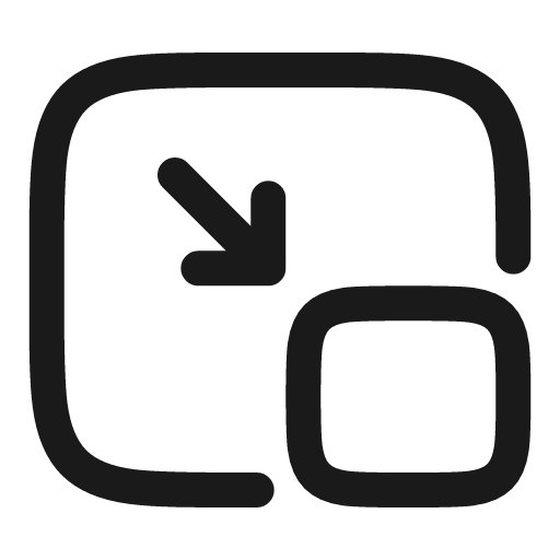 To pip linear icon, line style, from Solar