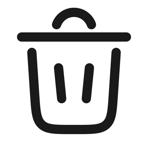 Trash bin minimalistic outline icon, outline style, from Solar