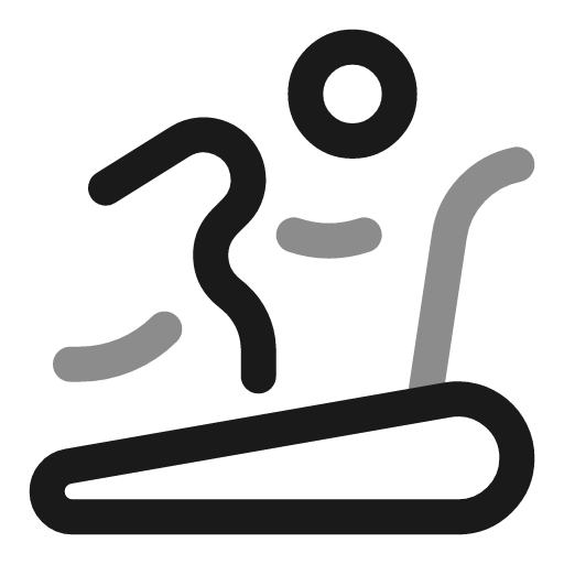 Treadmill round line duotone icon, two-tone style, from Solar