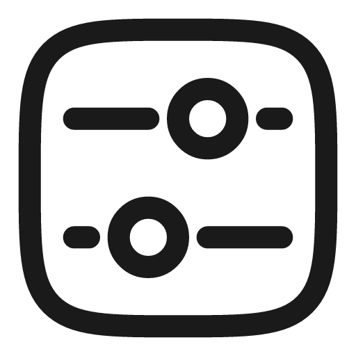 Tuning square 2 linear icon, line style, from Solar