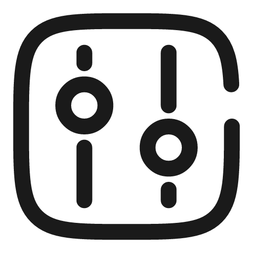 Tuning square broken icon, line style, from Solar