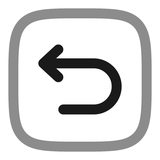 Undo left round square line duotone icon, two-tone style, from Solar