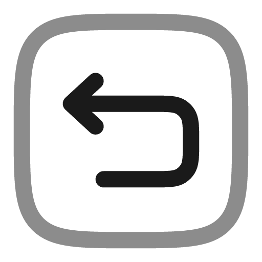 Undo left square line duotone icon, two-tone style, from Solar