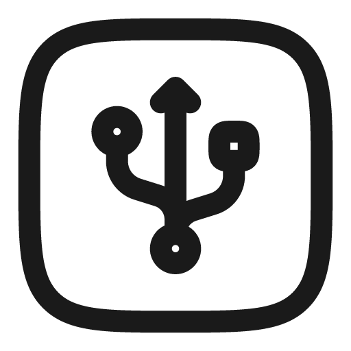 Usb square outline icon, outline style, from Solar