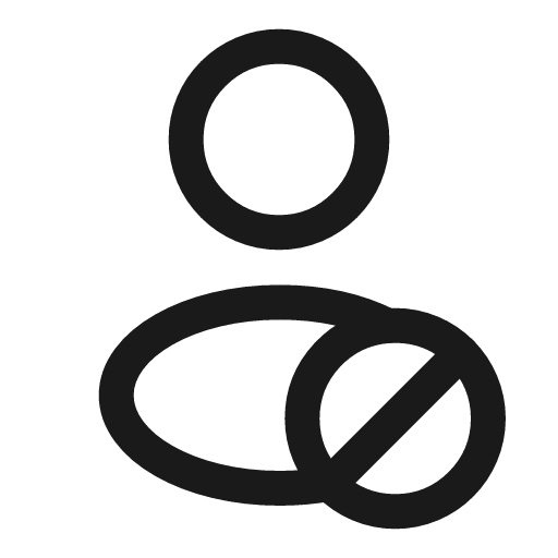 User block rounded linear icon, line style, from Solar