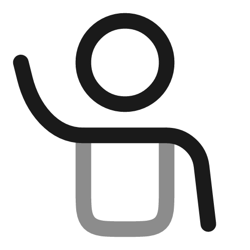 User hand up line duotone icon, two-tone style, from Solar