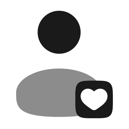 User heart bold duotone icon, two-tone style, from Solar