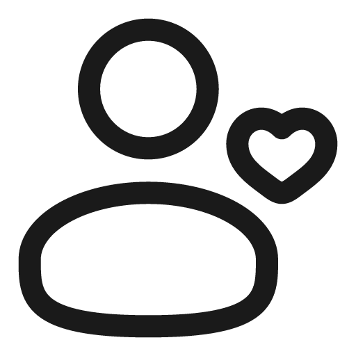 User heart outline icon, outline style, from Solar