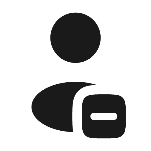 User minus rounded bold icon, bold style, from Solar