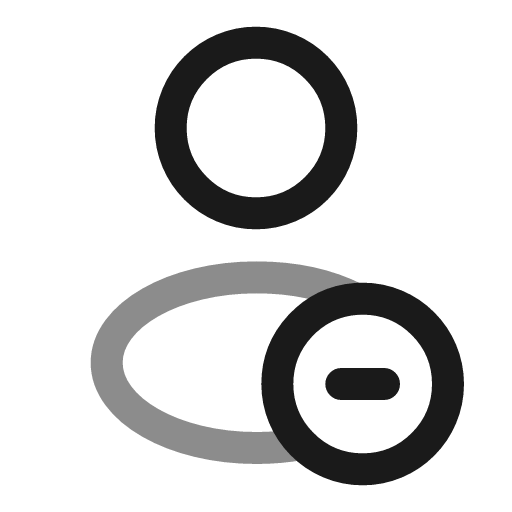 User minus rounded line duotone icon, two-tone style, from Solar