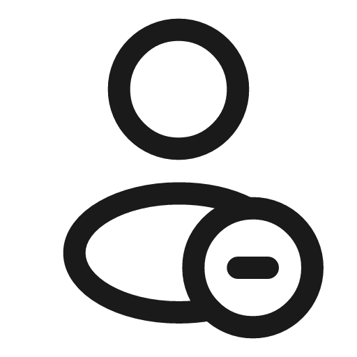User minus rounded linear icon, line style, from Solar